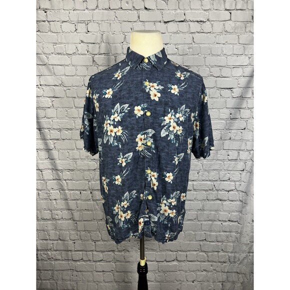 Tommy Bahama Hawaiian Button Down Camp Shirt Mens Size Medium 100% Silk Graphic - Picture 1 of 8